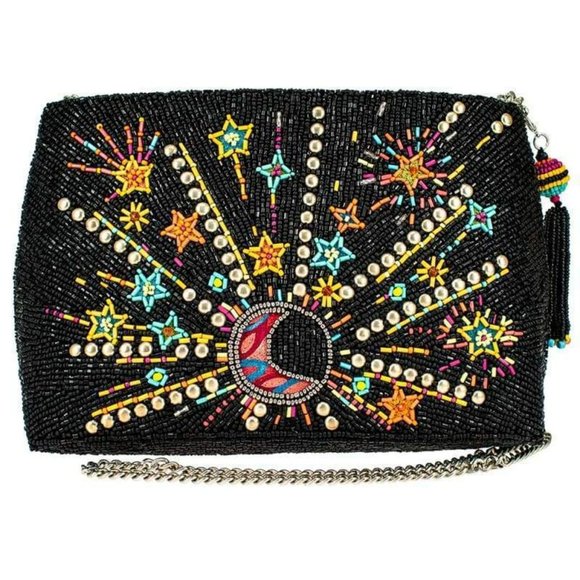 NWT New Mary Frances Big Bang Beaded Crossbody Clutch Handbag Retire Rare